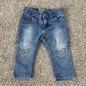 Cat & Jack baby girl toddler girl heart jeans size 12 months w adjustable waist